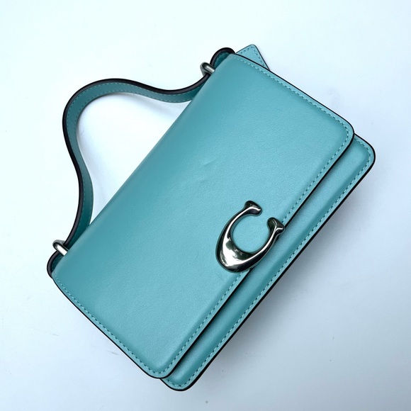 NWT Coach Crossbody Bandit Crossbody Tiffany Blue Lux Refined Leather - Picture 6 of 8